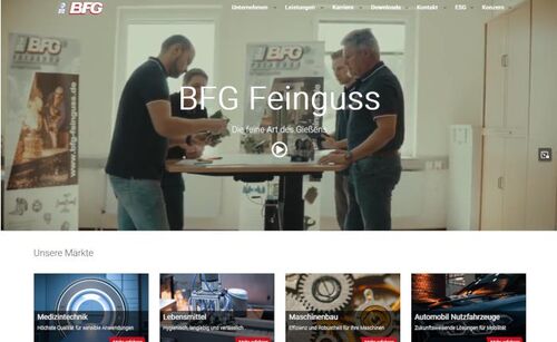 Ein Screenshot der neuen Website