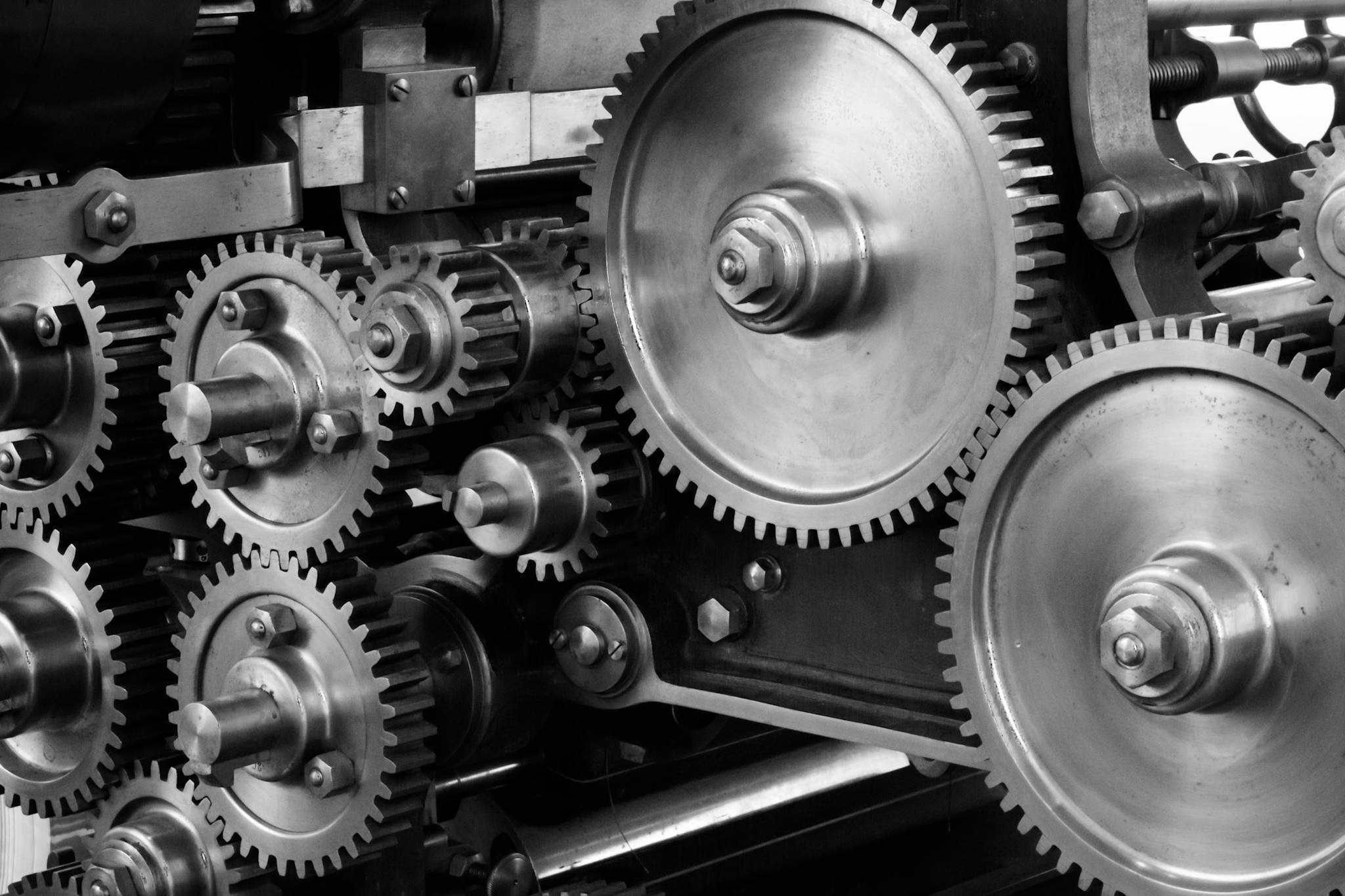 Ein Getriebe aus ineinandergreifenden Zahnrädern